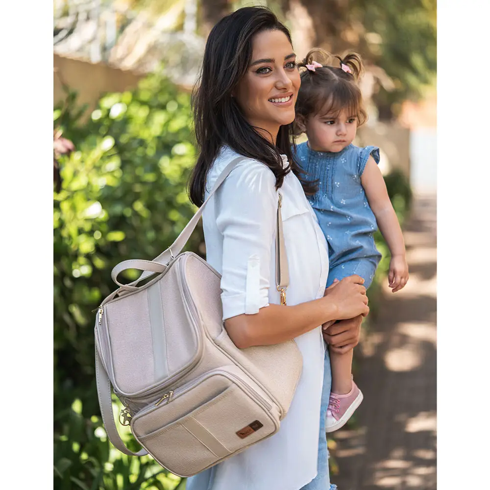 Bolsa Mochila Maternidade Multifuncional Lebaby 2 em 1 Nude - Miniatura 11