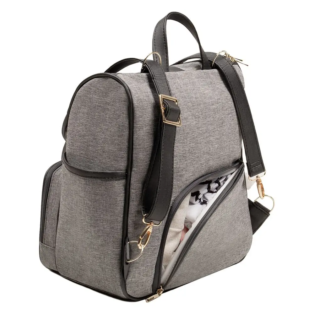 Bolsa Mochila Maternidade Multifuncional Lebaby 2 em 1 Cinza Mescla - Miniatura 4