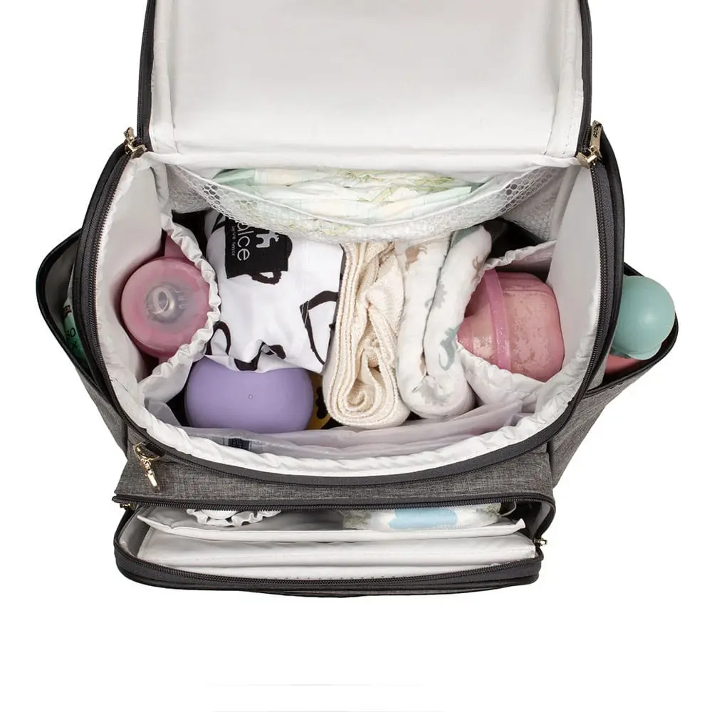 Bolsa Mochila Maternidade Multifuncional Lebaby 2 em 1 Cinza Mescla - Miniatura 5