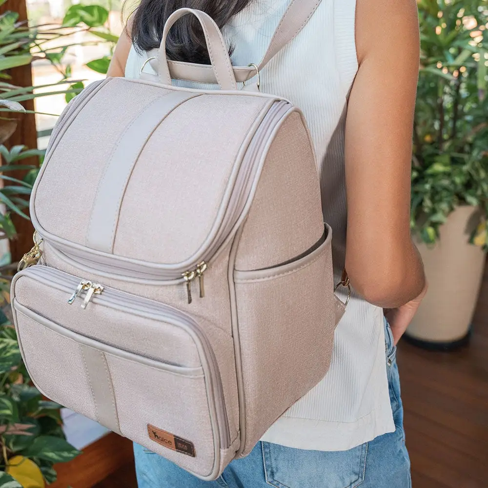 Kit Mochila e Mala Maternidade Multifuncional Lebaby 2 em 1 Nude - Miniatura 16
