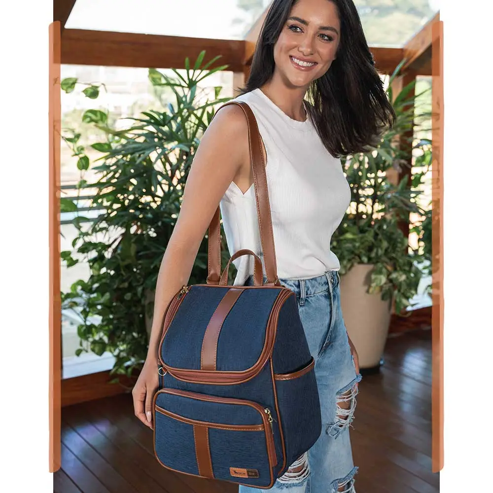 Kit Maternidade Mochila e Mala Jeans Lebaby - Miniatura 14