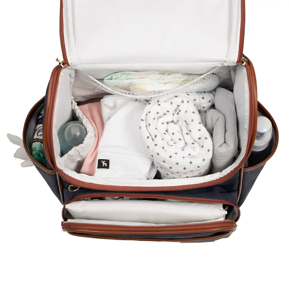 Kit Maternidade Mochila e Mala Jeans Lebaby - Miniatura 7