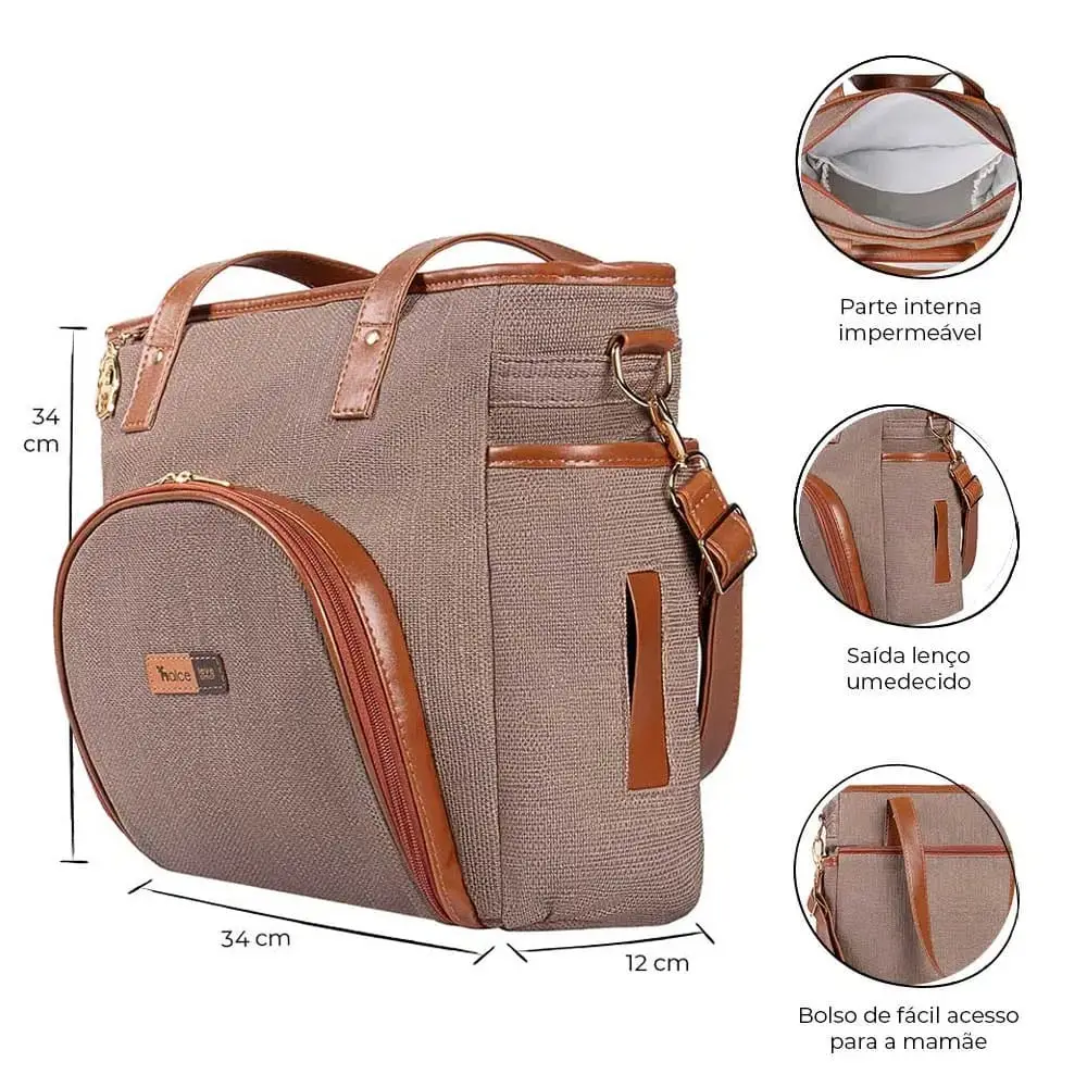 Bolsa Maternidade Lebaby Cappuccino - Miniatura 2