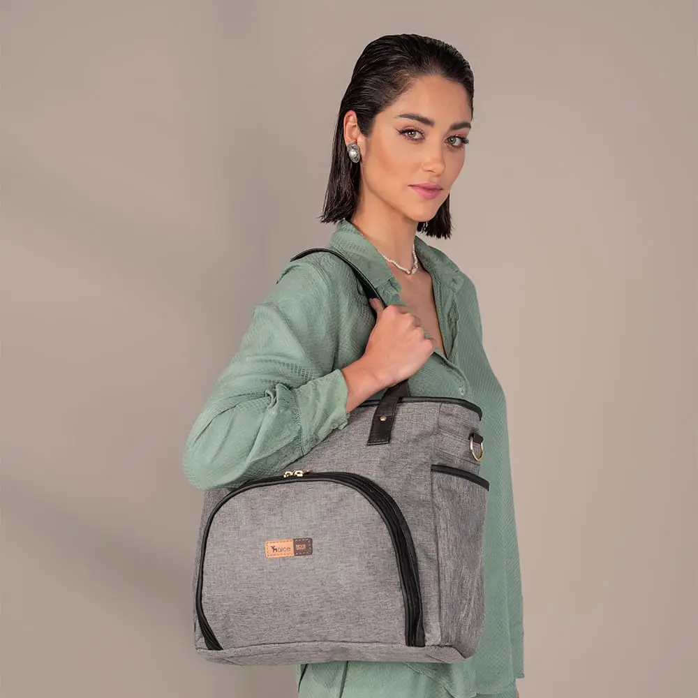 Bolsa Maternidade Lebaby Cinza Mescla - Miniatura 7