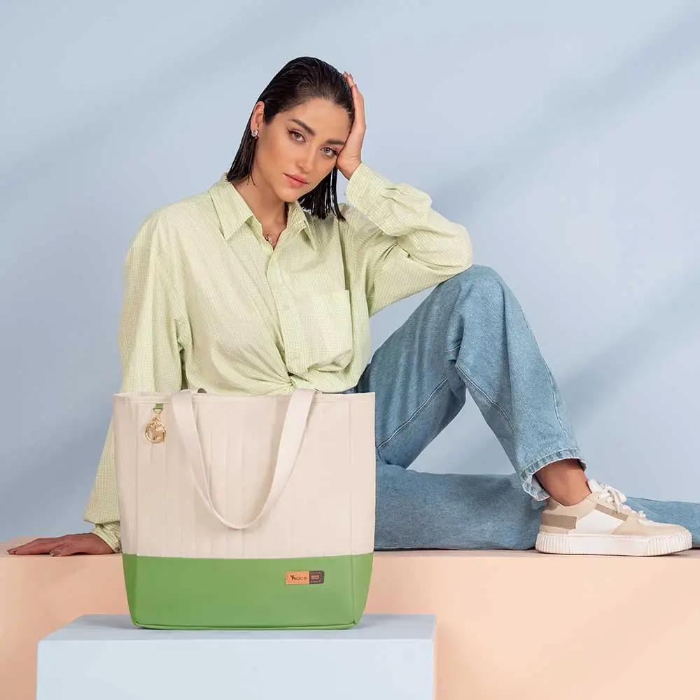 Bolsa Maternidade Coleção Cores - Creme e Verde - Miniatura 6