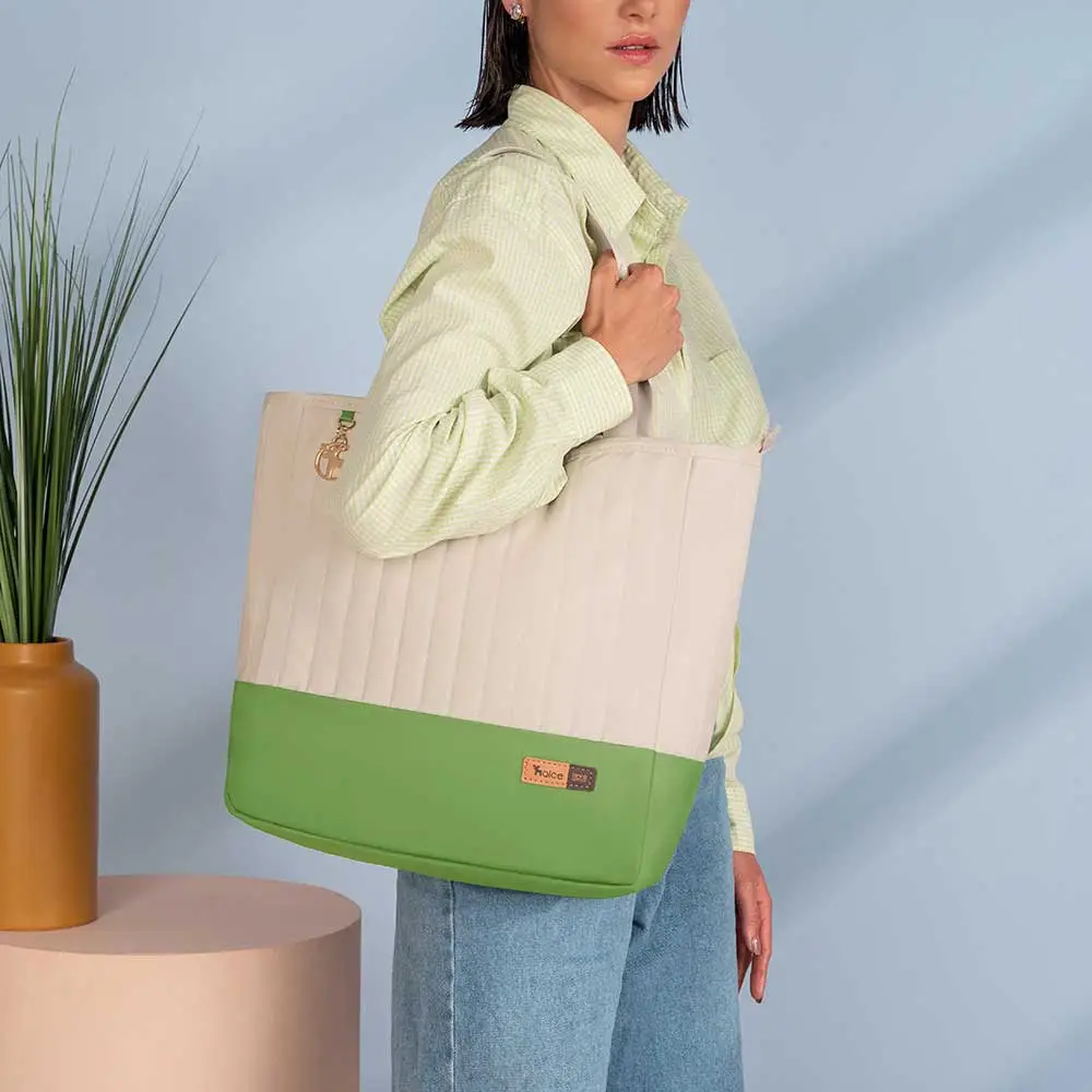 Bolsa Maternidade Coleção Cores - Creme e Verde - Miniatura 8