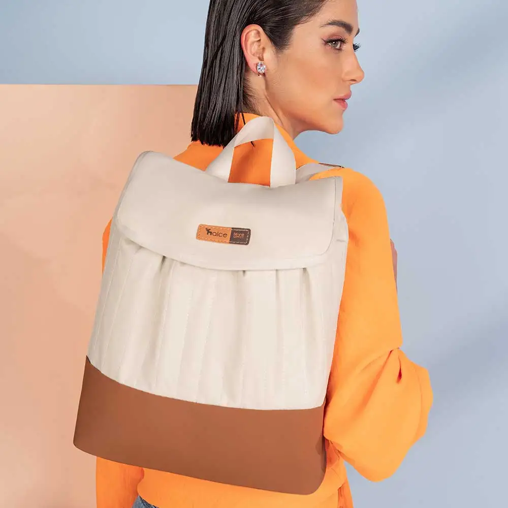 Kit Bolsa Mala e Mochila Maternidade Coleção Cores - Creme e Caramelo - Miniatura 16