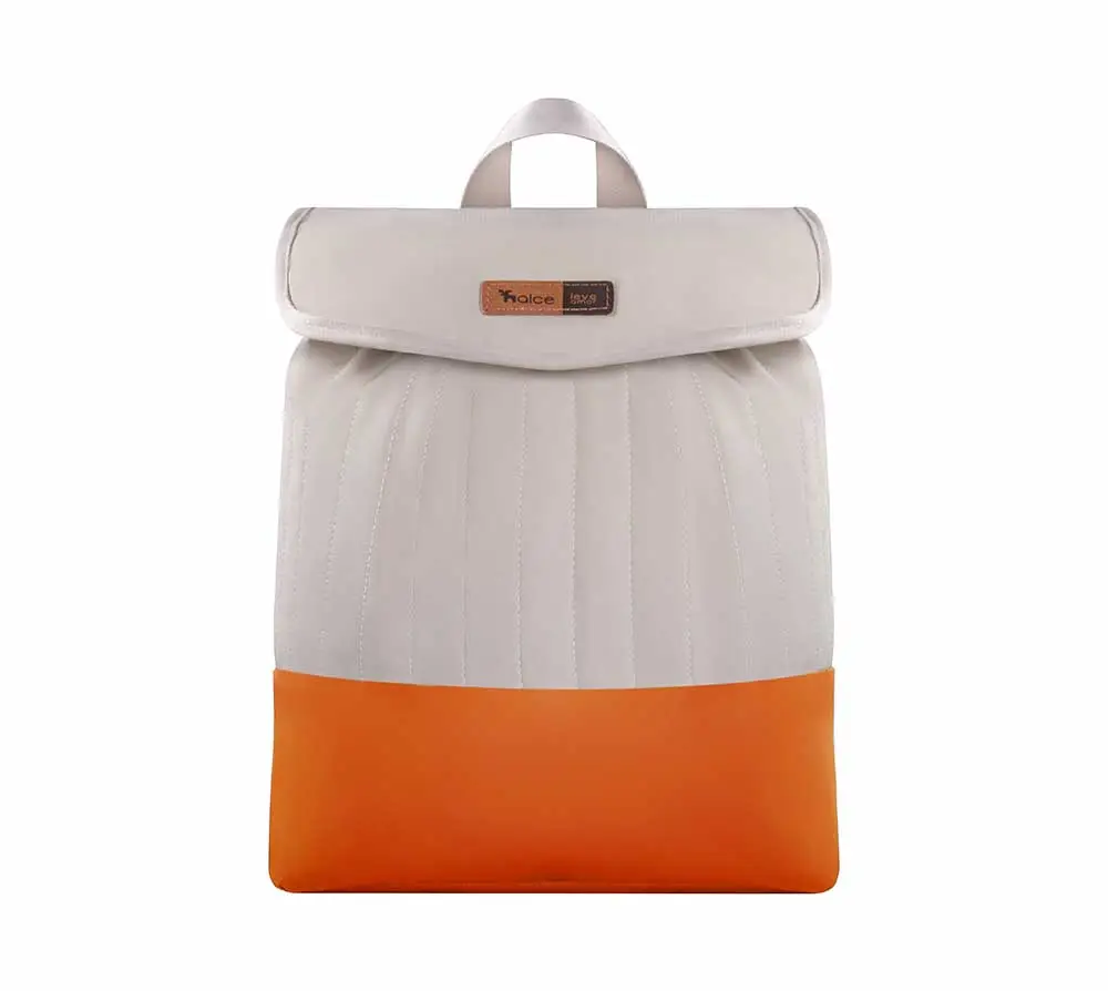 Kit Bolsa Mala e Mochila Maternidade Coleção Cores - Creme e Laranja - Miniatura 11