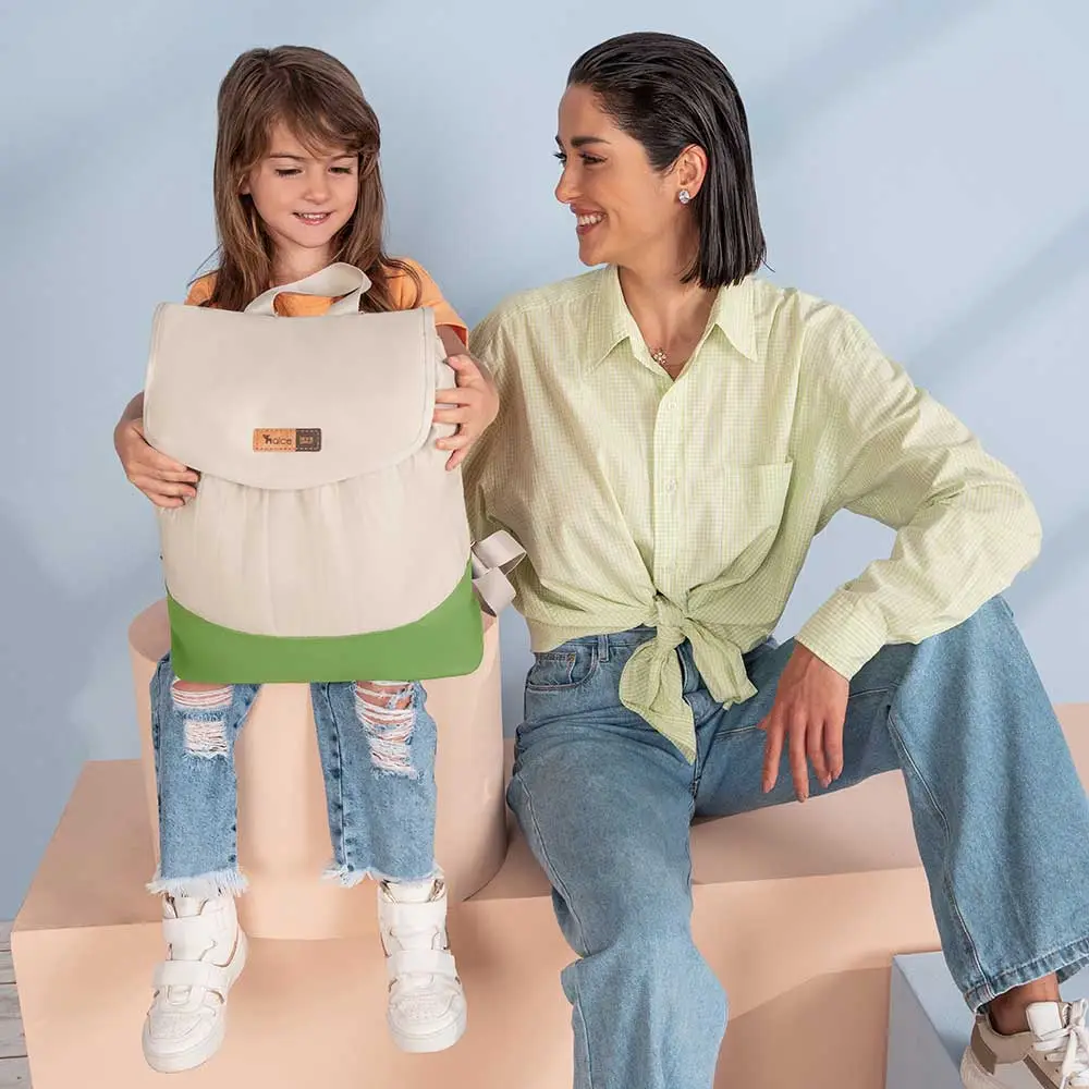 Kit Bolsa Mala e Mochila Maternidade Coleção Cores - Creme e Verde - Miniatura 22