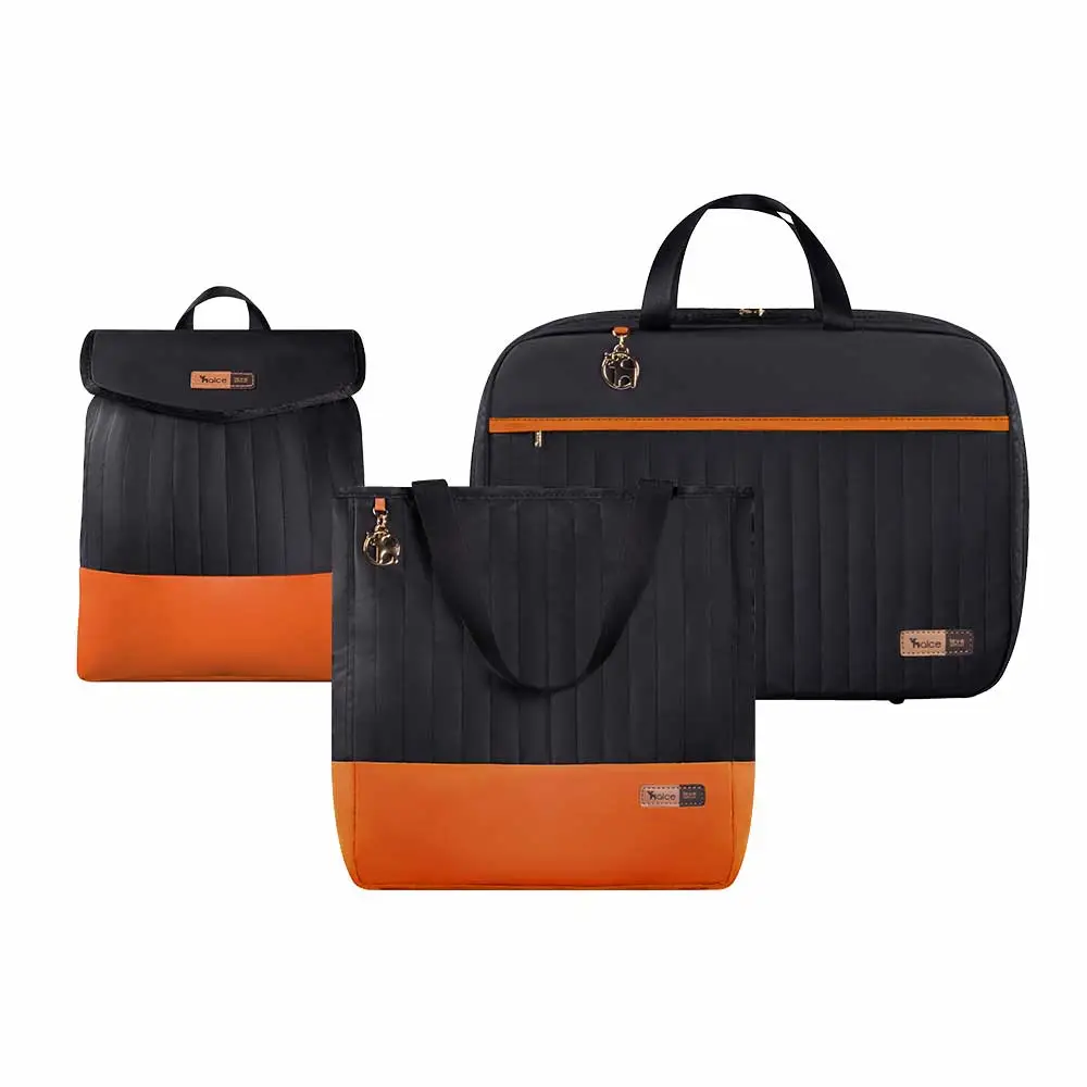 kit-bolsa-mala-e-mochila-maternidade-colecao-cores-preto-e-laranja