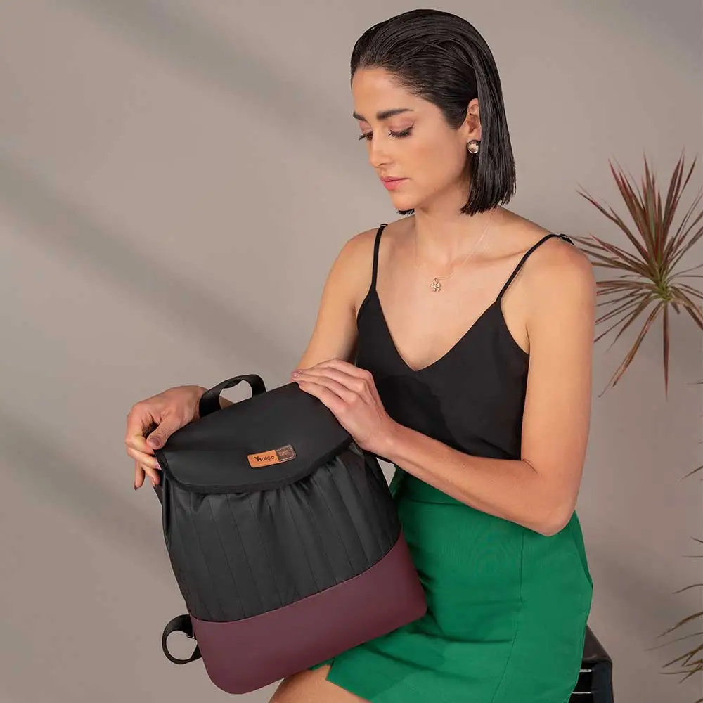 Kit Bolsa Mala e Mochila Maternidade Coleção Cores - Preto e Marsala - Miniatura 18