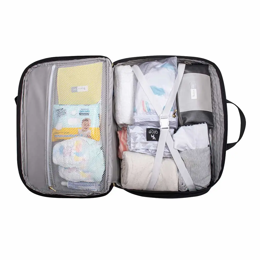 Kit Bolsa Mala e Mochila Maternidade Coleção Cores - Preto e Verde - Miniatura 9