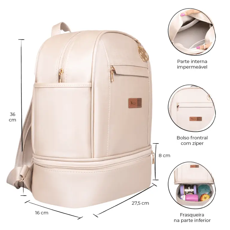 Mochila Maternidade Londres Pérola - Miniatura 3