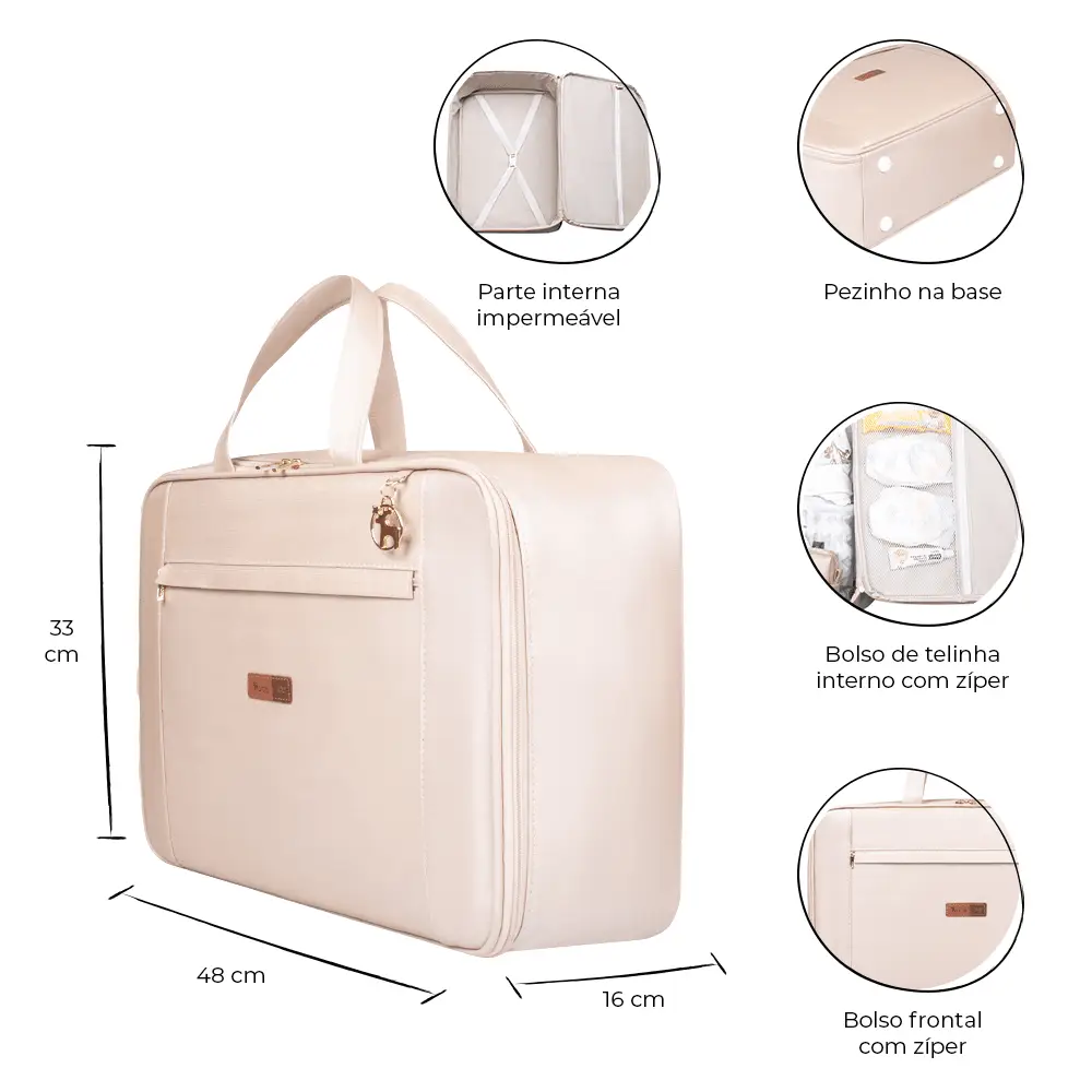 Kit Maternidade Bolsa Mala Mochila Londres Pérola - Miniatura 5