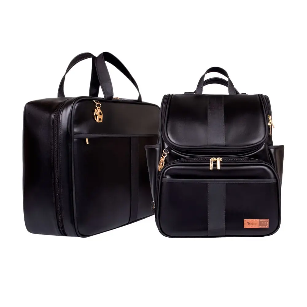 Kit Maternidade Mochila e Mala Lebaby Preta - Miniatura 1