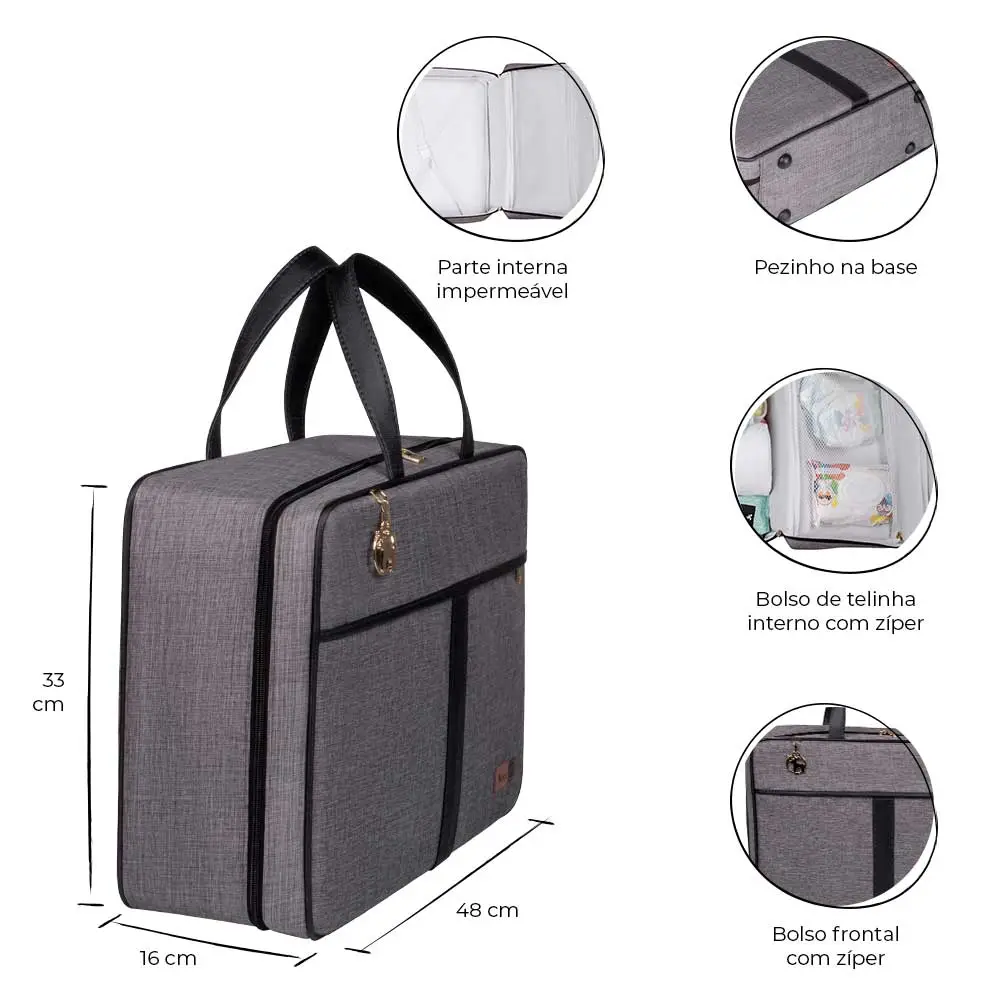 Kit Lebaby 7 Peças Cinza Mescla - Miniatura 12