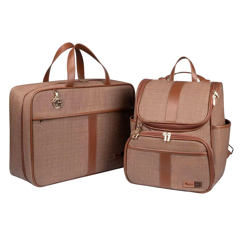 Kit Maternidade Mochila e Mala Cappuccino Lebaby - Foto 1