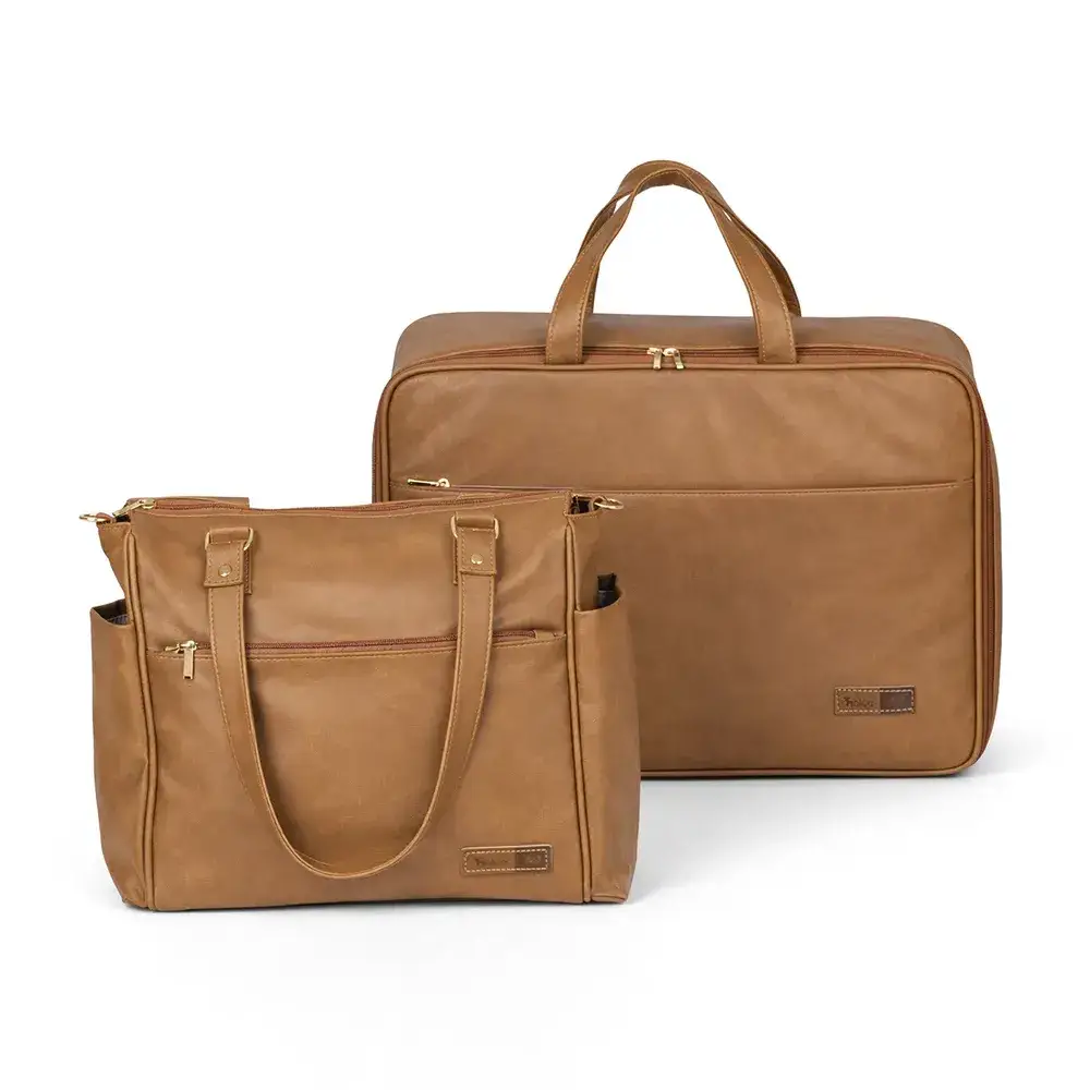 Kit Maternidade Bolsa e Mala Corah Caramelo - Foto 1